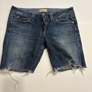 PAIGE Women's Premium Denim Blue Distressed Shorts Sz 28